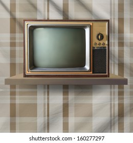 Vintage Tv On Shelf