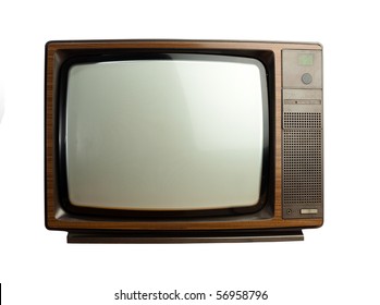 vintage tv on white background