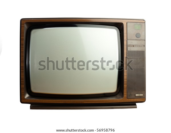 Vintage Tv On White Background Stock Photo (Edit Now) 56958796