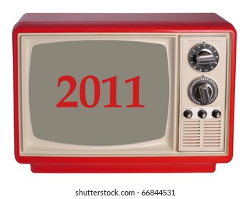 Vintage TV Set With A 2011 Year