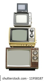 Vintage TV Sets - Arranged Vertically