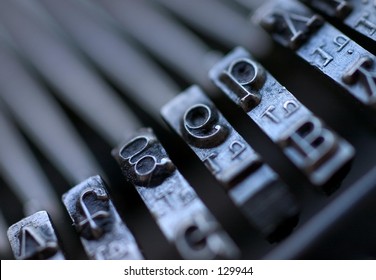 Vintage Type Writer Keys Closeup