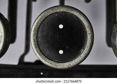 Vintage Type Writer Keys On White Background          