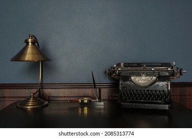 Vintage Typewriter For Printing On Table