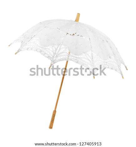 vintage umbrella isolated on white