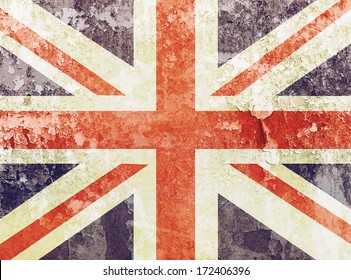 Vintage Union Jack Flag Grunge Background Stock Photo 172406396 ...