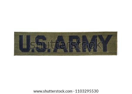 Vintage US Army patch for a uniform isolated on white