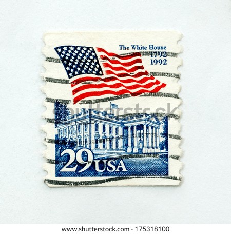 Vintage US postage stamp, Close up