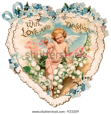 A vintage Valentine illustration of a cupid (circa 1890)