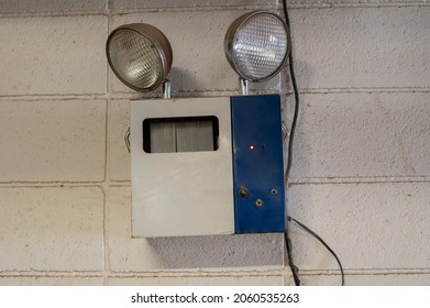 Vintage or very old industrial emergency lights concept of emergency lamps, selective focus, concept of noise in phbotography - Shutterstock ID 2060535263