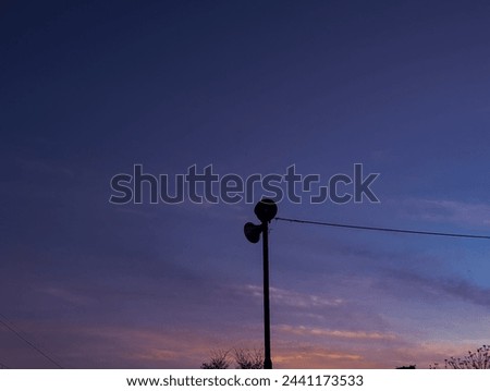 Similar – Lamps and electricity cables on sunset