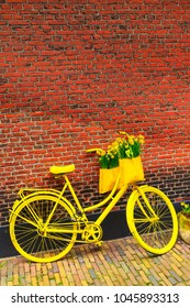 yellow bike basket