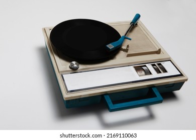 Vintage Vinyl Player Isolated On White Background