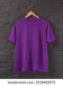 Vintage violet purple  Hanging t-shirt mockup apparel tee mock up 