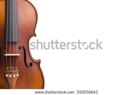 Vintage violin on white background