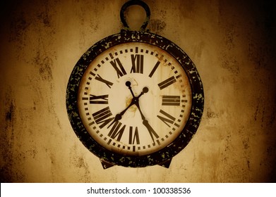 Vintage wall clock. - Powered by Shutterstock