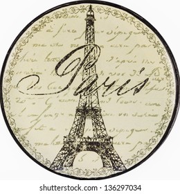 Vintage wall decoration sign with Paris theme