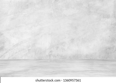 Vintage wall and floor concrete cement grey and white color grunge background, Art room loft style,Use as an image after display product advertisement. - Shutterstock ID 1360957361