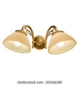 Vintage Wall Lamp Isolated On White With Clipping Path