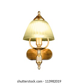 Vintage Wall Lamp Isolated On White With Clipping Path