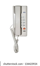 Vintage Wall Phone On White Background