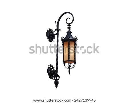 vintage wall street lamp isolated on a white background