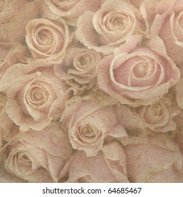 Vintage Wallpaper Background With Pink Rose