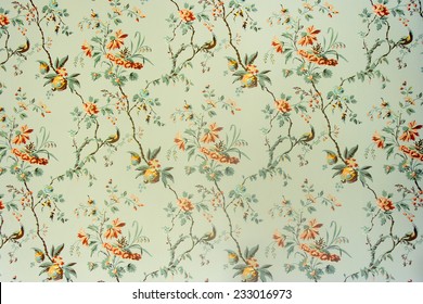 Vintage wallpaper - Floral pattern of 18th century - Shutterstock ID 233016973