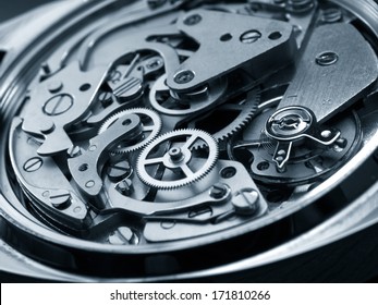 Vintage Watch Machinery Macro Detail Monochrome