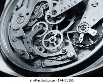 Vintage Watch Machinery Macro Detail Monochrome        