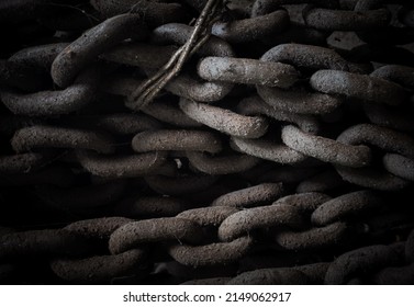 vintage weathered Iron textured chains background.