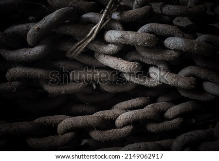 vintage weathered Iron textured chains background.