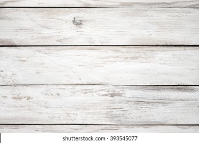 Vintage Weathered Shabby White Painted Wood Texture As Background.