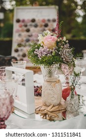 Vintage Wedding Decoration Donut Wall Flowers Roses Leafes