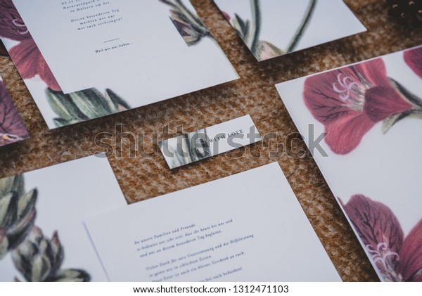 Vintage Wedding Decoration Save Date Table Stock Photo Edit Now