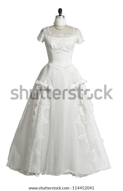 Vintage Wedding Dress Ivory Tulle Over Stock Photo Edit Now