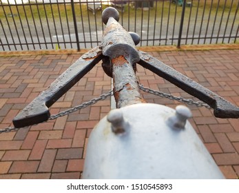 Vintage Whale Harpoon Gun On Display In Finnmark, Mehamn