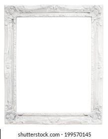 Vintage white frame with blank space, with clipping path. - Shutterstock ID 199570145