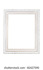 Vintage white frame with decorative ornamets.