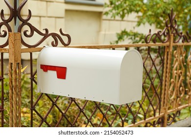 Vintage White Mail Box Outdoors