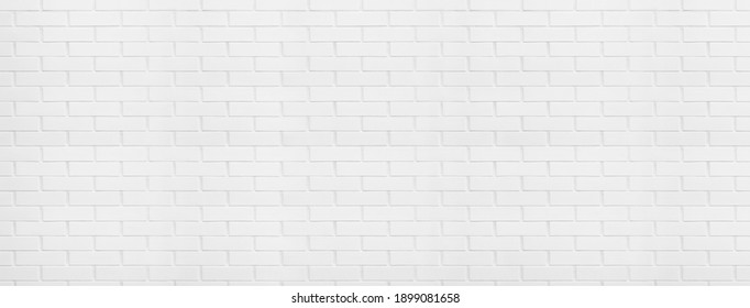 Vintage white wash brick wall texture for design. Panoramic background for your text or image