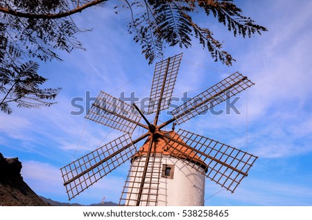 Similar – Windmühle hinter gelben Rapsblüten III