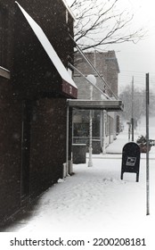 Vintage Winter Mailbox On Street