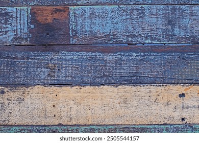 Vintage wood background with peeling paint. Vintage beach wood background - Old weathered wooden plank painted - Powered by Shutterstock