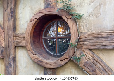 Vintage Wood Circle Window