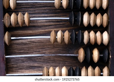 Vintage Wooden Abacus Macro On The Wooden Background