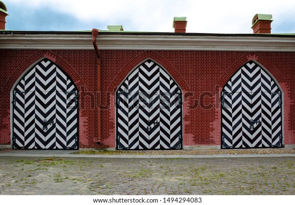 Vintage Wooden Arched Gate Painted Black Stock Photo Edit Now