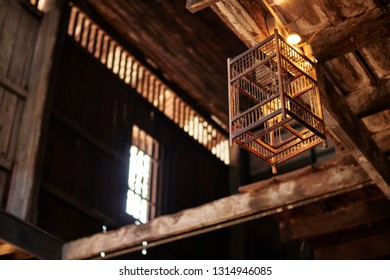 Vintage Wooden Birdcage For Decoration