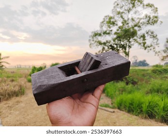 Vintage Wooden Carpenter's Handheld Planer Tool - Powered by Shutterstock