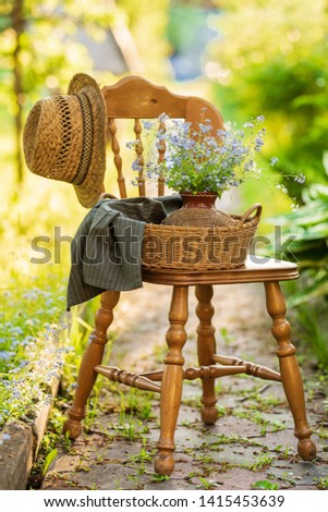 Similar – Wunderschöne Sommerszene mit Blumenstrauß der Kamille